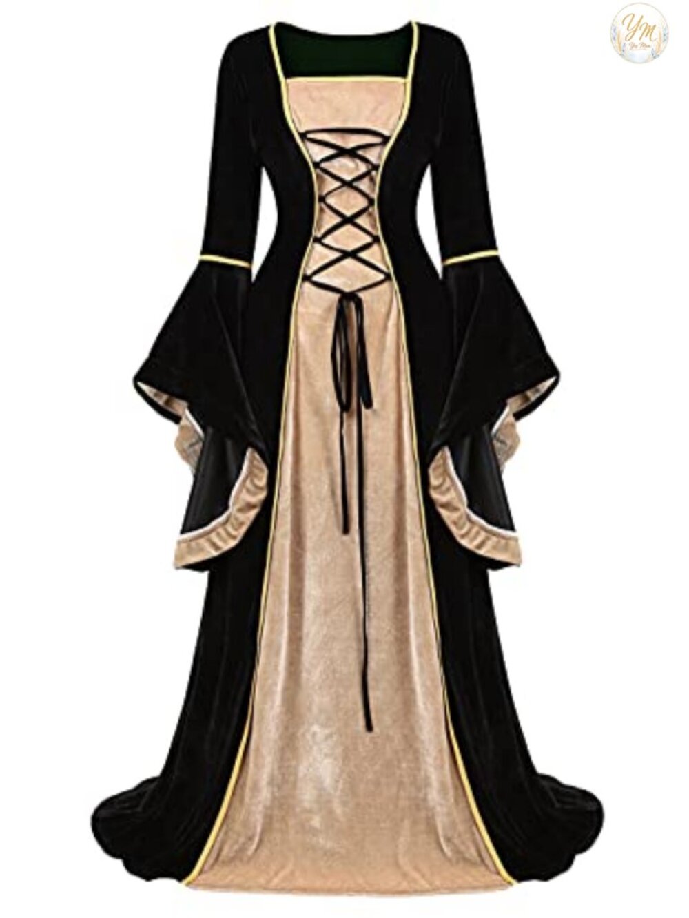 Renaissance Velvet Lace Up Medieval Gown Costume